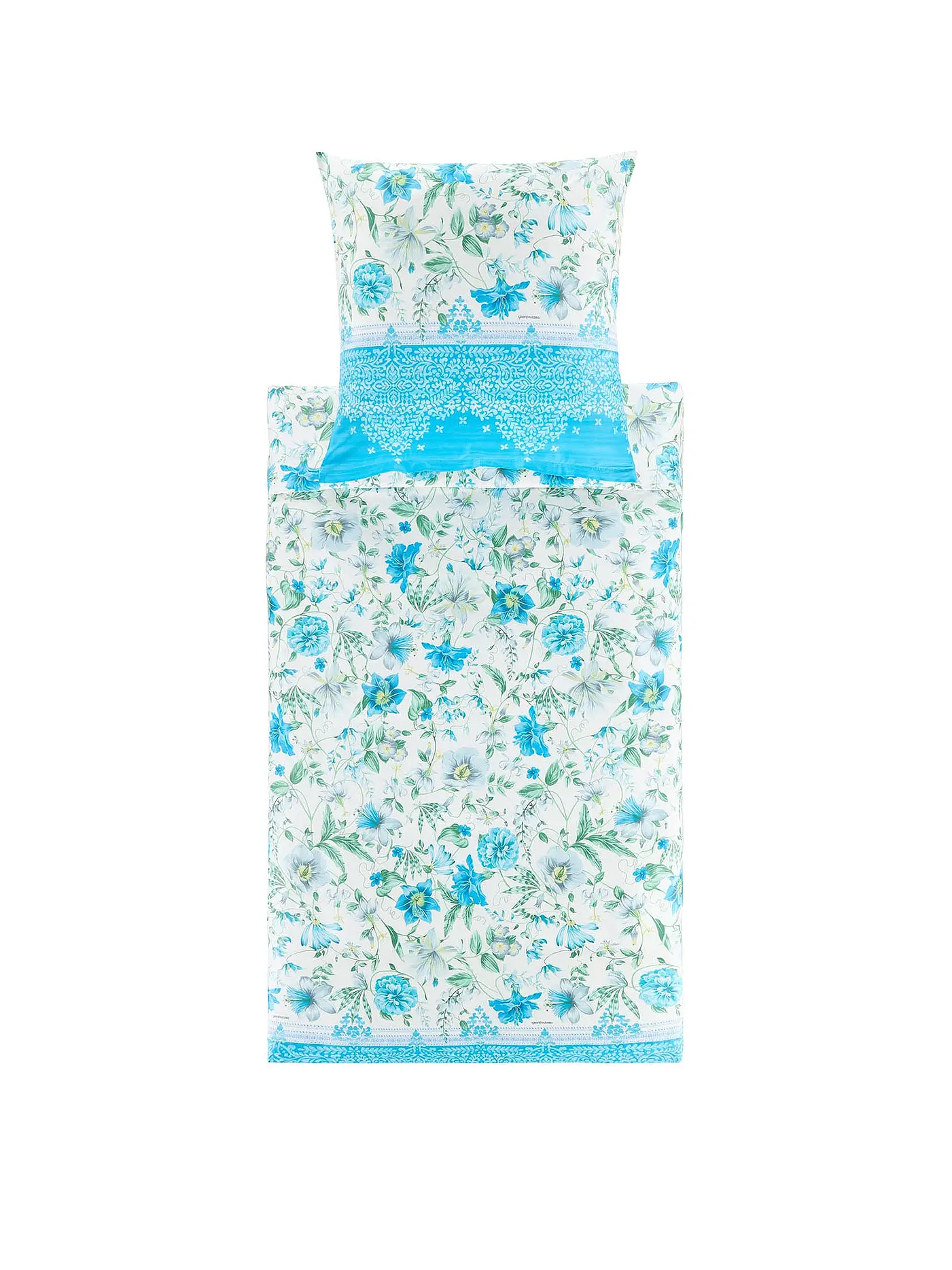 BASSETTI | Satin Bettwäsche CASABLANCA 70x90cm/140x200cm Blau | 